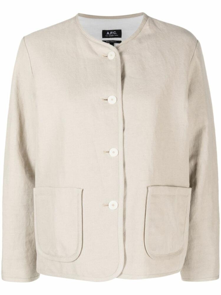 A.P.C. single-breasted lightweight jacket - Neutrals Cover