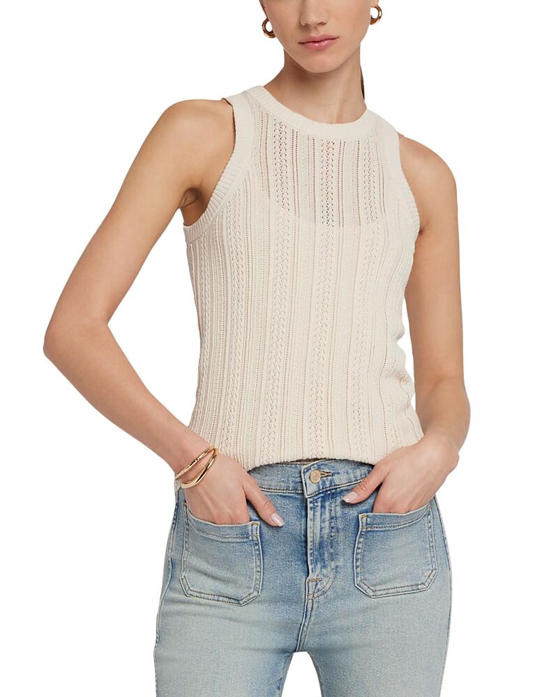 7 For All Mankind Pointelle Knit Sleeveless Top Cover