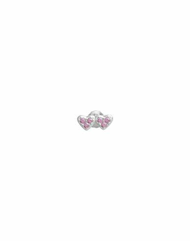 Kurshuni Twin Heartsingle Earring Woman Single Earring Silver 925/1000 Silver, Cubic zirconia Cover