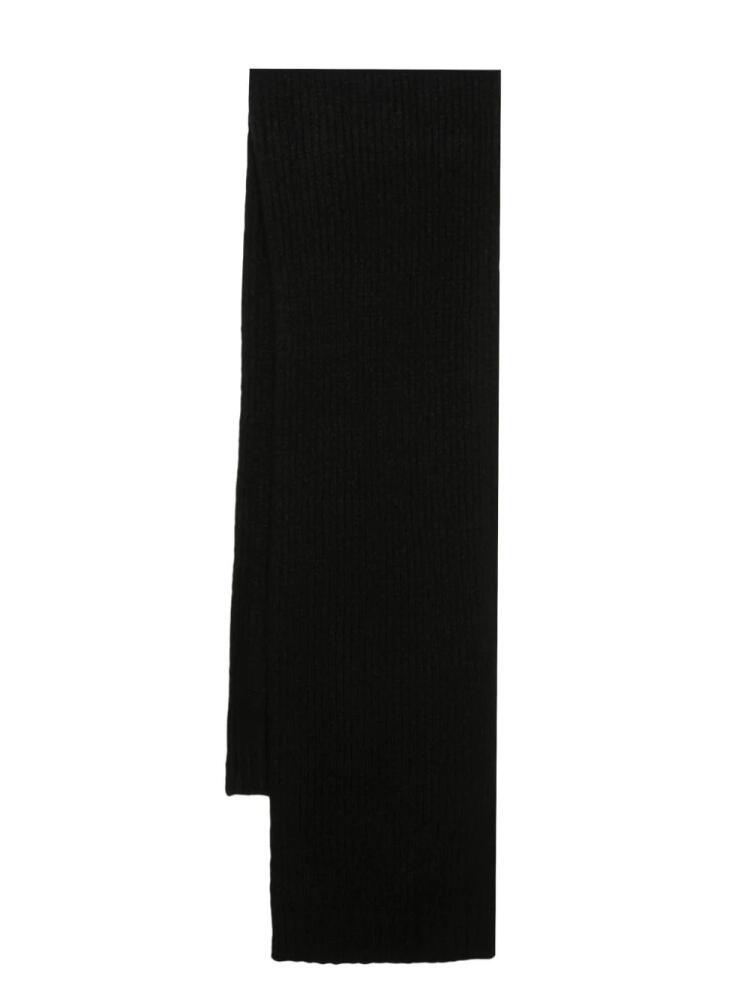 Allude ribbed cashmere silk-blend scarf - Black Cover