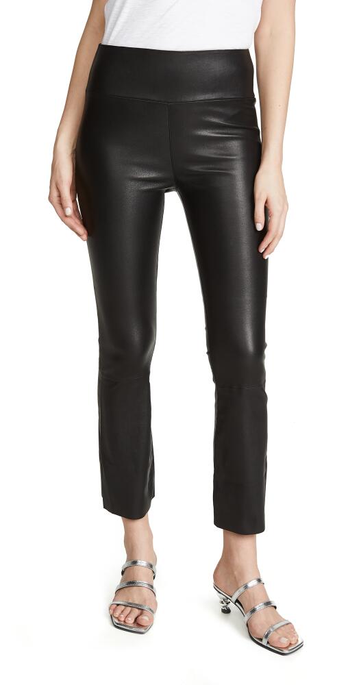 SPRWMN Leather Crop Flare Leggings Black Cover