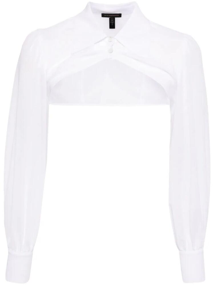 Kiki de Montparnasse cropped cotton shirt - White Cover