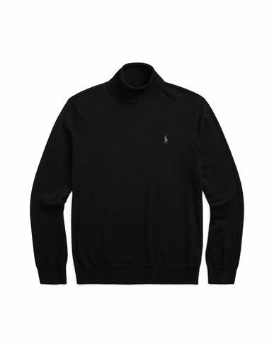 Polo Ralph Lauren Washable Wool Turtleneck Sweater Man Turtleneck Black Wool Cover