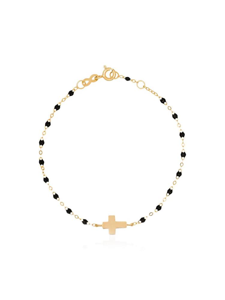 Gigi Clozeau 18kt yellow gold beaded cross bracelet - Black Cover