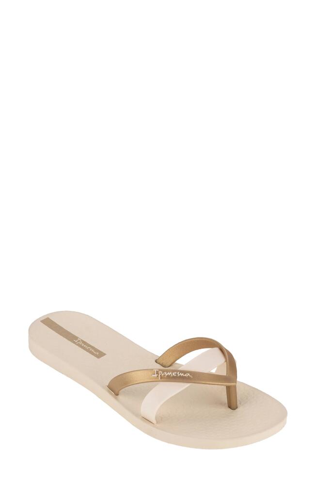 Ipanema 'Kirei Silk' Flip Flop in Beige/Gold Cover