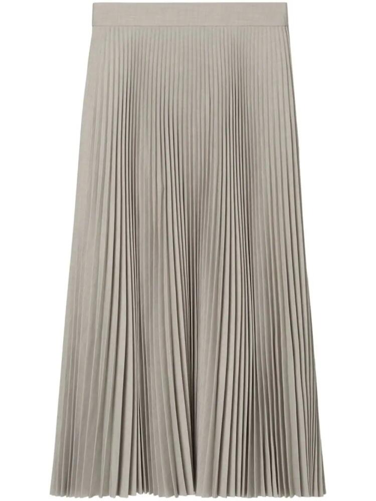 Tory Burch feather-trim pleated midi skirt - Grey Cover