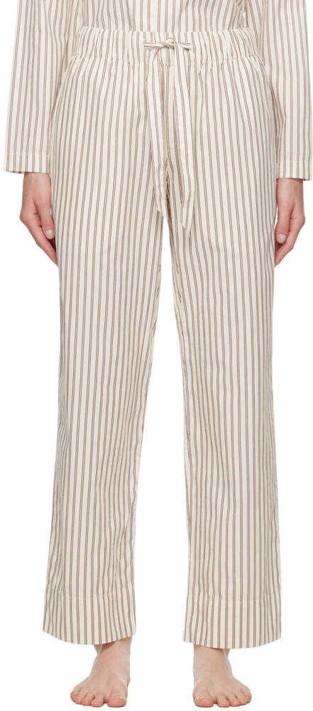 Tekla Off-White & Brown Drawstring Pyjama Pants Cover