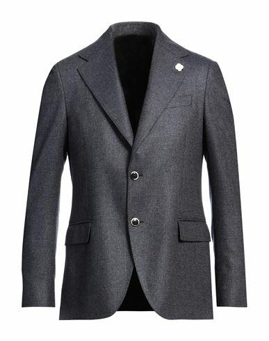 Lardini Man Blazer Navy blue Wool, Cashmere Cover