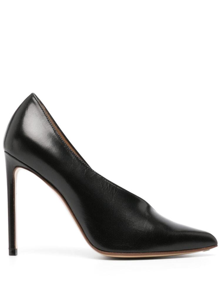 Francesco Russo 105mm asymmetric leather pumps - Black Cover