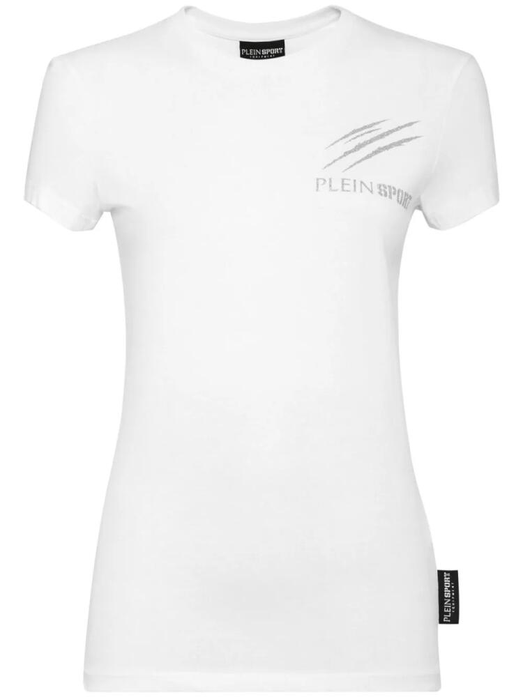 Plein Sport logo-print cotton T-shirt - White Cover