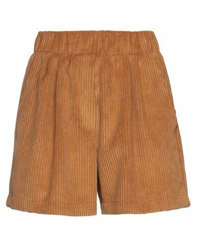 Gina Gorgeous Woman Shorts & Bermuda Shorts Camel Polyester, Polyamide Cover