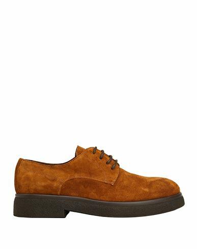 8 By Yoox Split Leather Lace-up Man Lace-up shoes Tan Calfskin Cover