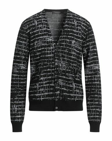 Versace Man Cardigan Black Wool Cover