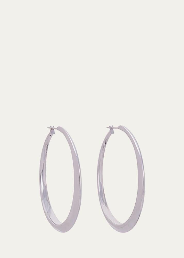 Sidney Garber 18K White Gold Oval Hoop Earrings Cover