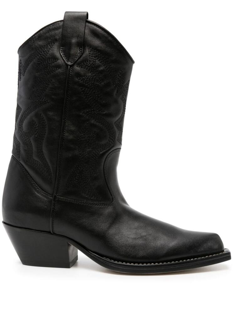 Vic Matie decorative-stitching leather boots - Black Cover