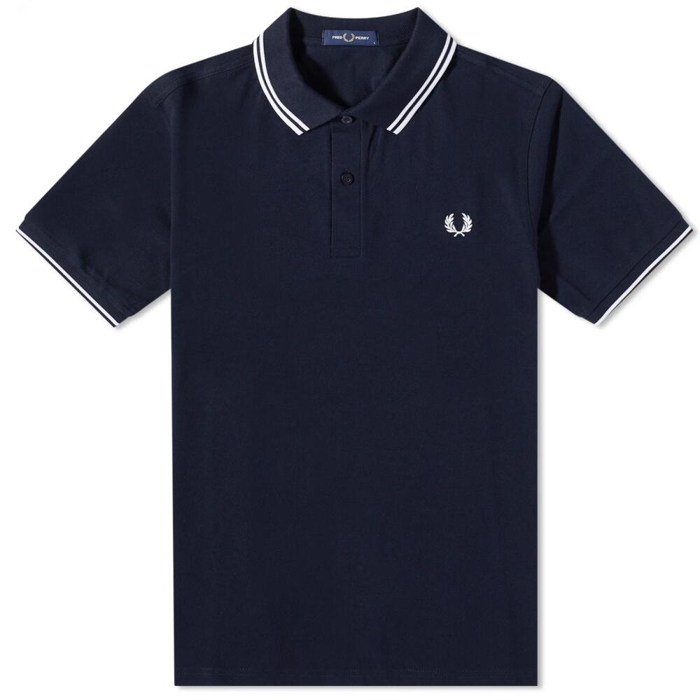 Fred Perry Men's Twin Tipped Polo Shirt in Navy/White Cover