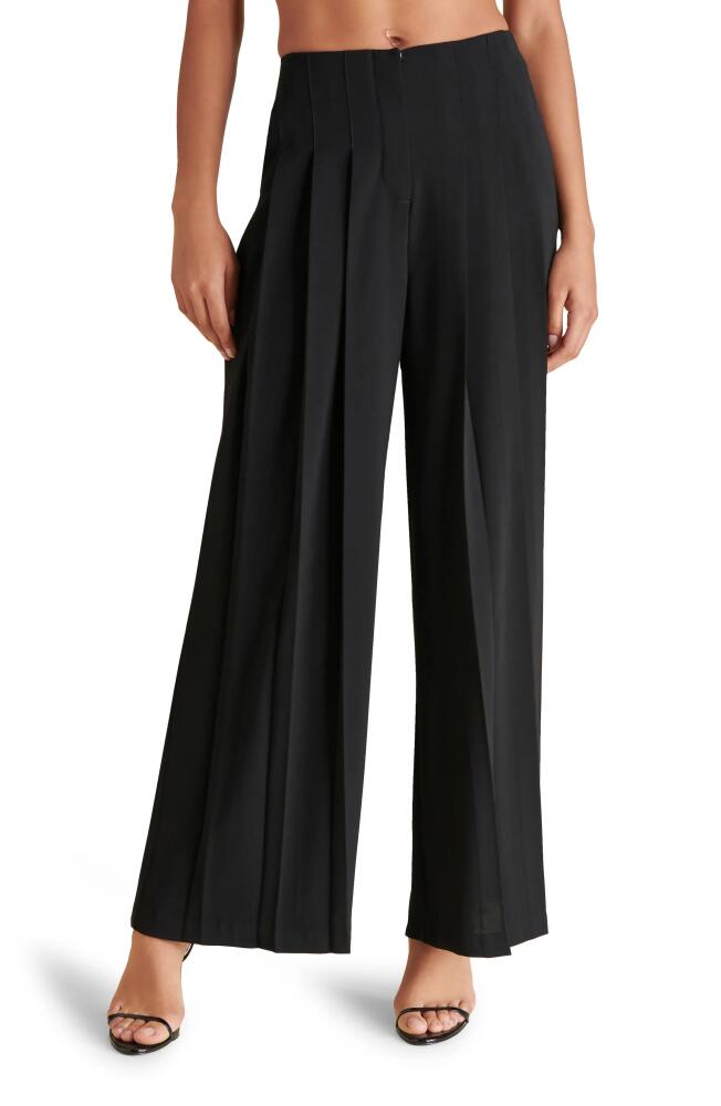 Steve Madden Angelica Pleated High Waist Wide Leg Pants in Black Cover