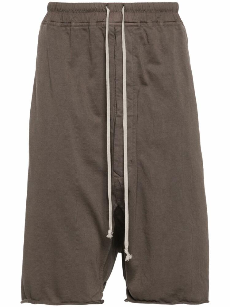 Rick Owens DRKSHDW drop-crotch cotton track shorts - Grey Cover