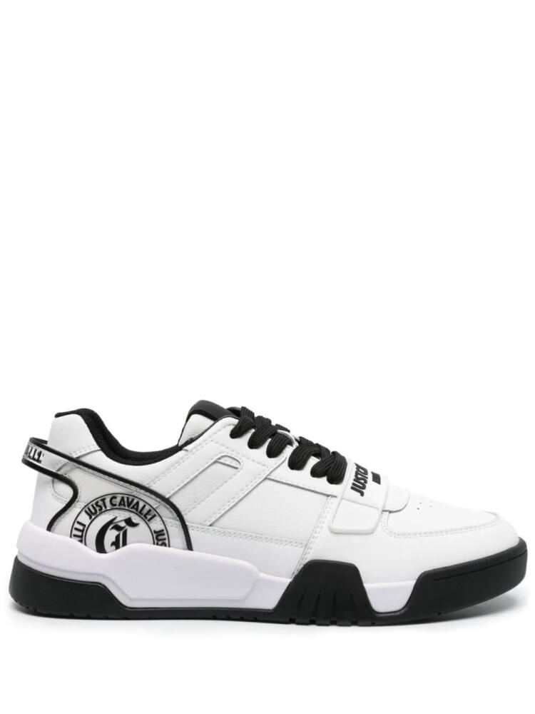 Just Cavalli logo-strap chunky sneakers - White Cover