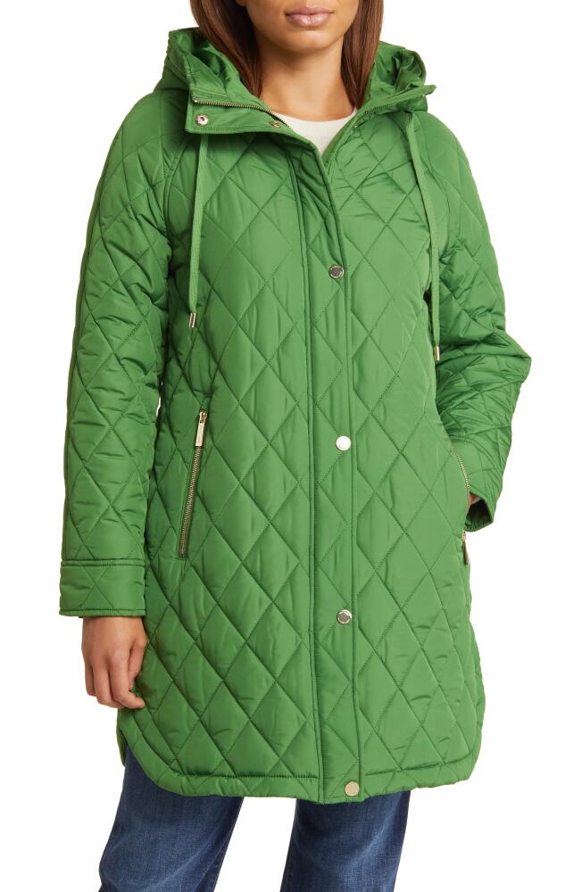 Michael Kors Quilted Water Resistant 450 Fill Power Down Jacket in True Green Cover