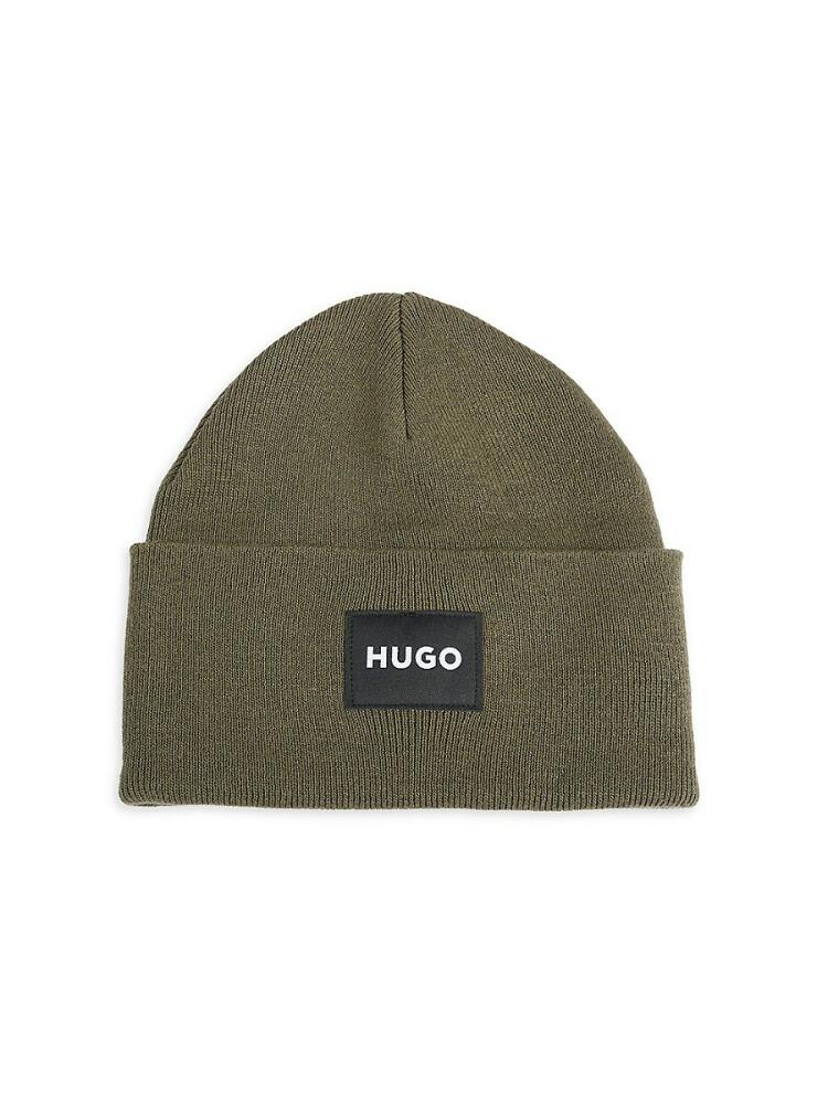 HUGO Men's Xevon Logo Beanie - Green Cover