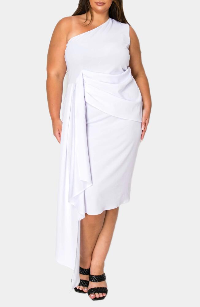 L I V D Esme Draped One-Shoulder Dress in White Cover