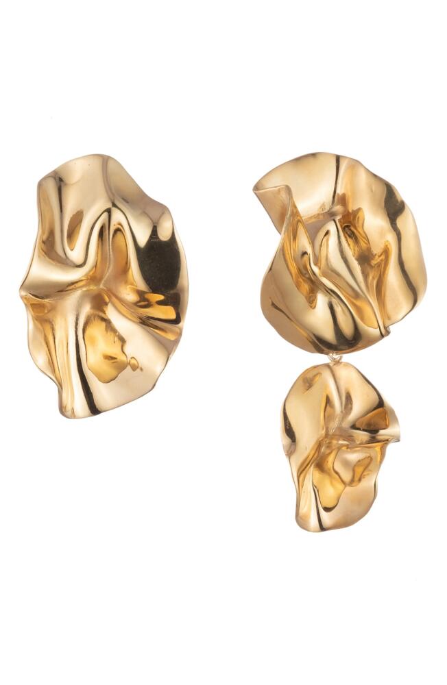 Sterling King Mismatched Fold Earrings in Gold Cover