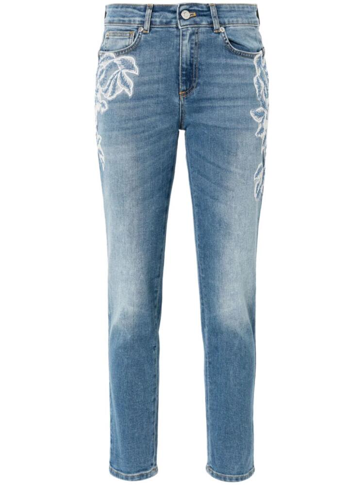 ERMANNO FIRENZE floral-embroidery skinny jeans - Blue Cover