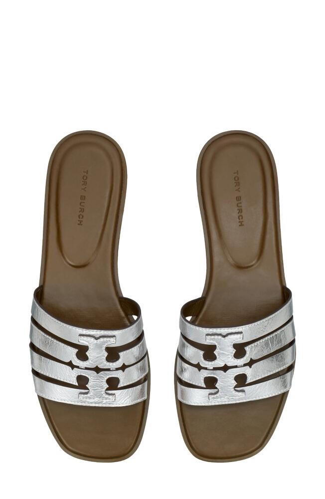 Tory Burch Ines Multistrap Sandal in Silver /Wild Mushroom Cover