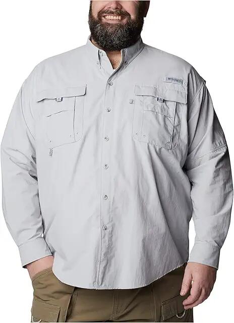 Columbia Big Tall Bahama II Long Sleeve Shirt (Cool Grey) Men's Long Sleeve Button Up Cover