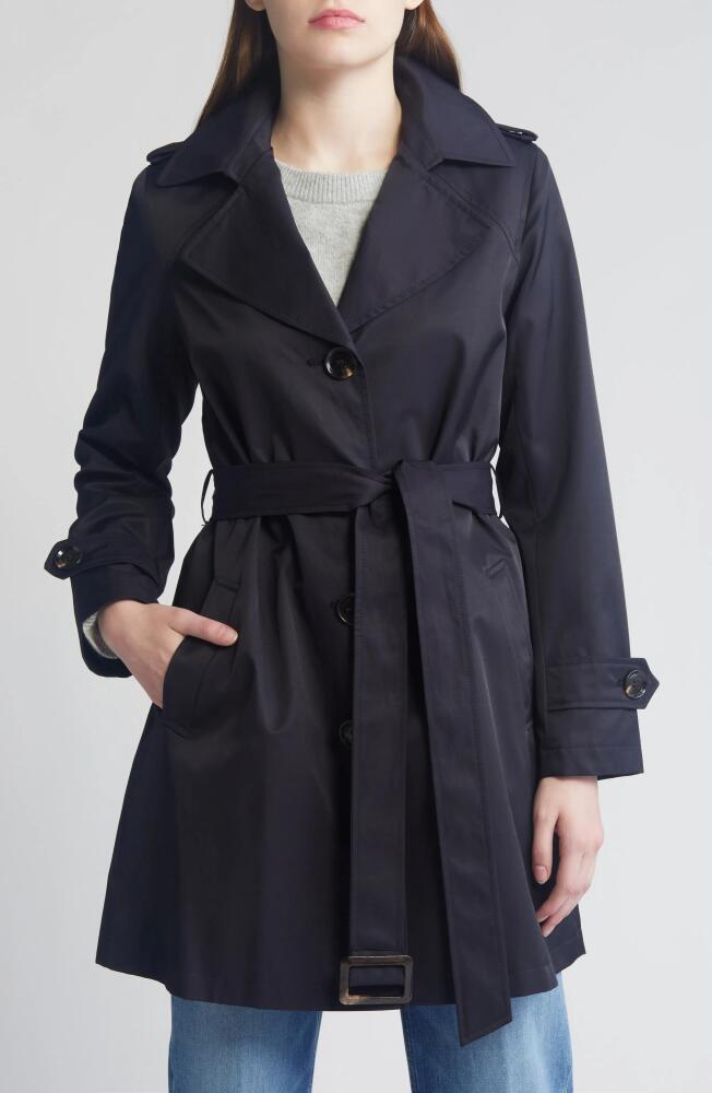 Sam Edelman Buckle Belt Trench Coat in Navy Cover