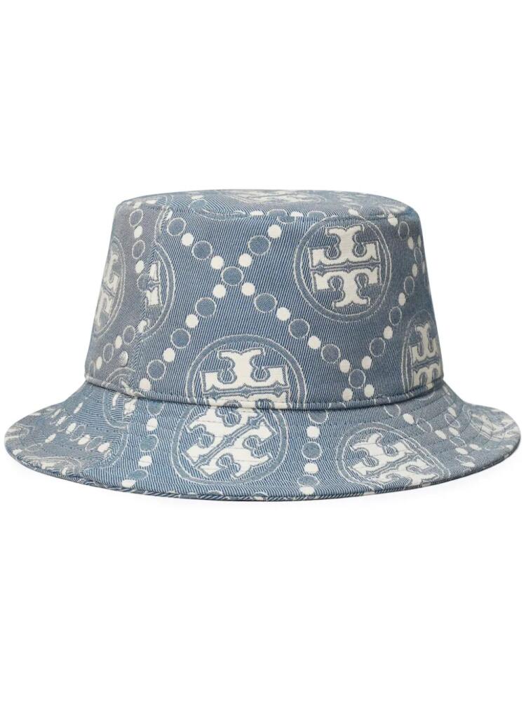 Tory Burch T Monogram denim bucket hat - Purple Cover