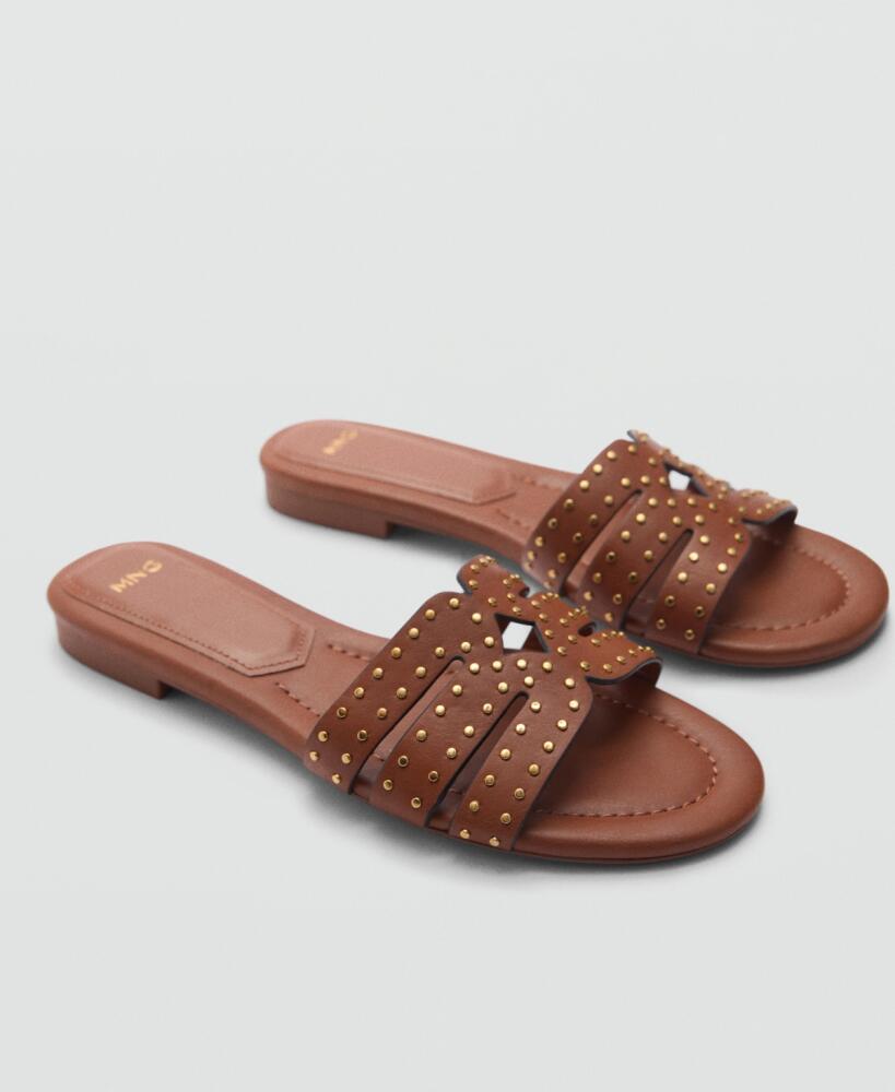 Mango Women's Beaded Strap Sandals - Leather Cover