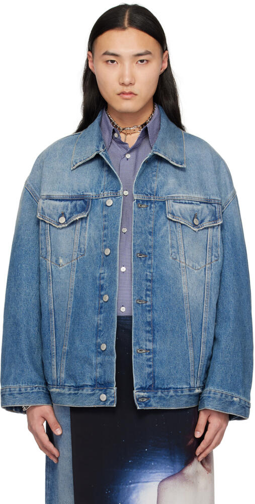 Acne Studios Blue Distressed Denim Jacket Cover