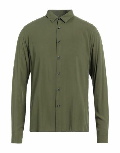 Why Not Brand Man Shirt Military green Viscose Cover