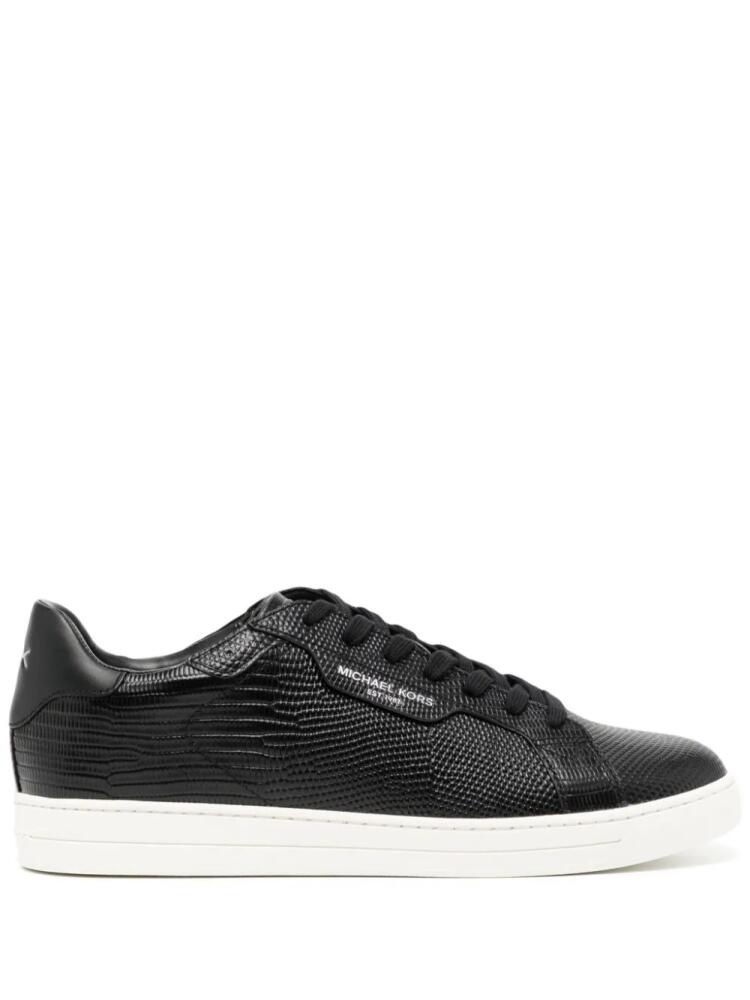 Michael Kors Keating snakeskin-effect leather sneakers - Black Cover