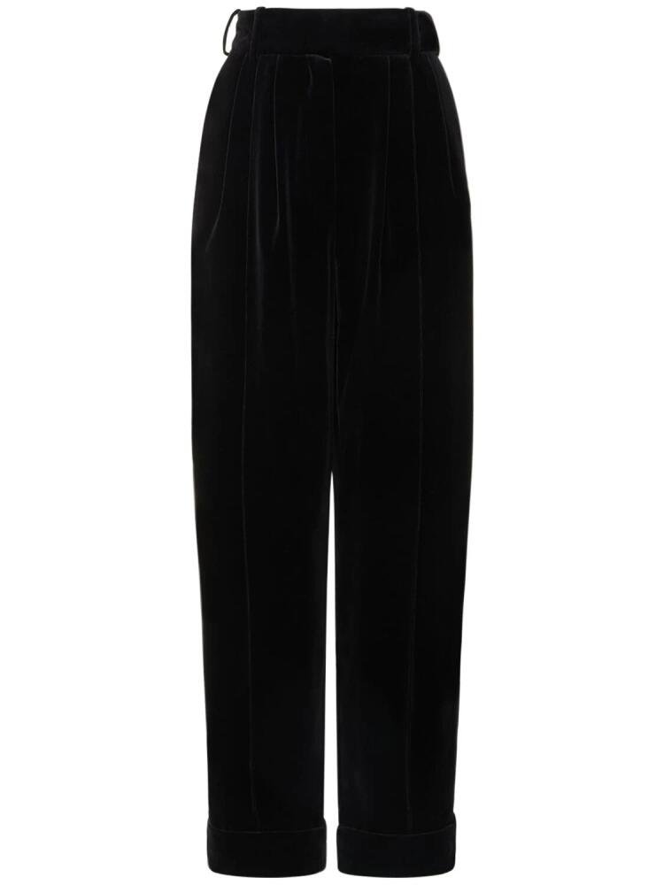 ALEXANDRE VAUTHIER Cotton Velvet High Rise Wide Pants Cover