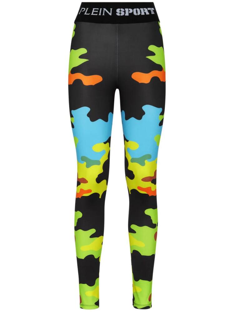 Plein Sport camouflage-print leggings - Black Cover