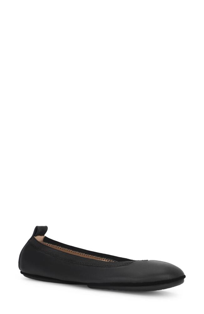 Yosi Samra Samara Foldable Ballet Flat in Black Leather Cover