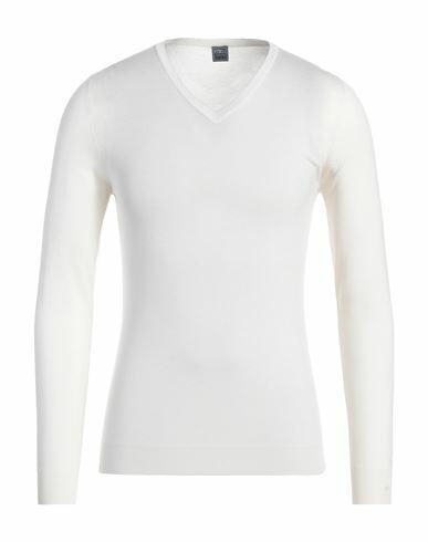 Fedeli Man Sweater White Cashmere, Silk Cover