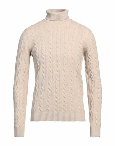 Ferrante Man Turtleneck Beige Wool, Silk, Cashmere Cover