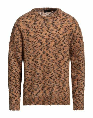 Roberto Collina Man Sweater Camel Mohair wool, Nylon, Wool, Elastane Cover