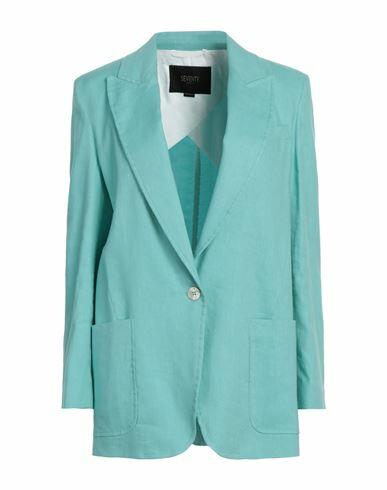 Seventy Sergio Tegon Woman Blazer Turquoise Linen, Cotton, Elastane Cover