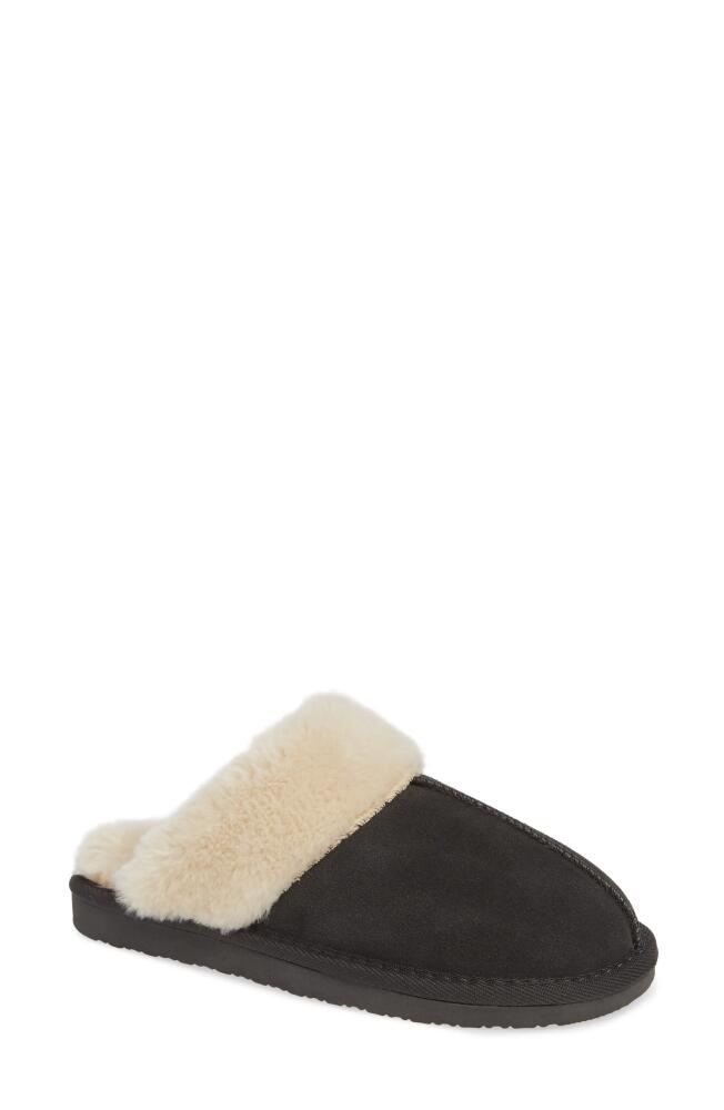 Minnetonka Chesney Mule Slipper in Charcoal Suede Cover