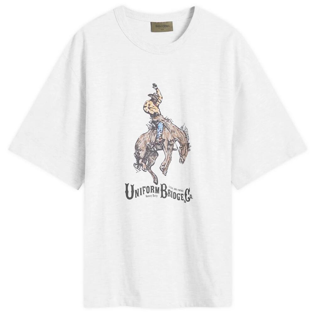 Uniform Bridge Men's Cowboy T-Shirt in White Melange Cover