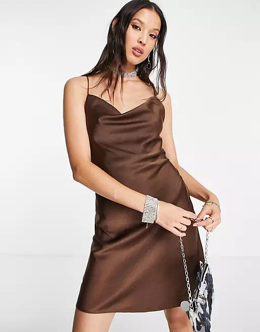 Envii mini cami dress in brown Cover