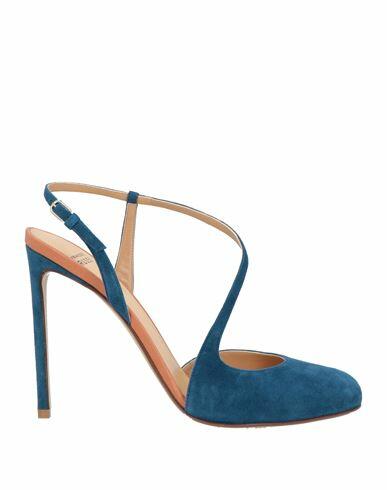 Francesco Russo Woman Pumps Pastel blue Leather Cover