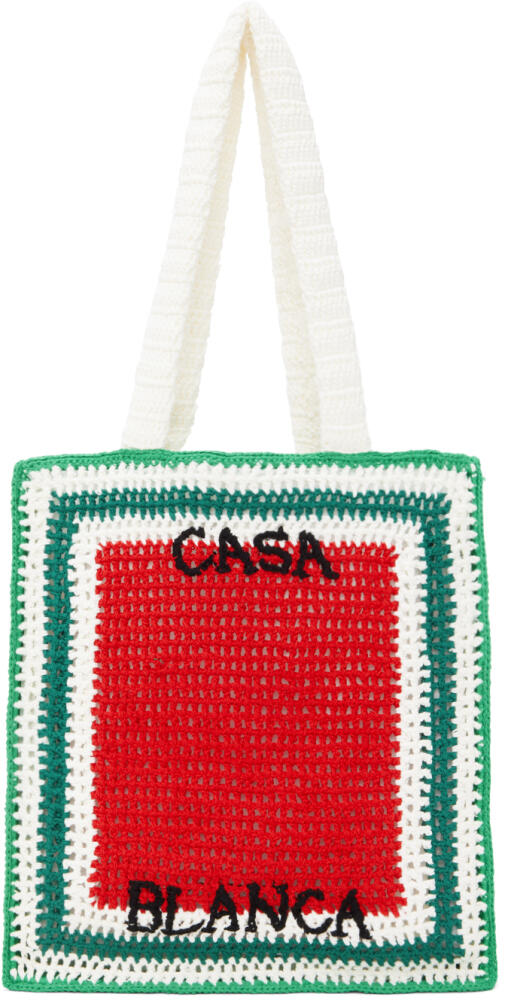 Casablanca Multicolor Cotton Crochet Tote Cover