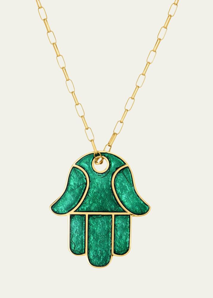 Audrey C. Jewels Hamsa Enamel Pendant Necklace, 28"L Cover