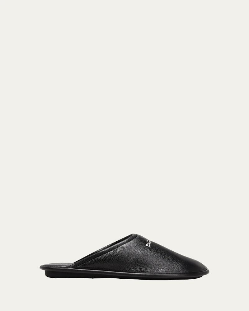 Balenciaga Men's Logo Leather Mules Cover